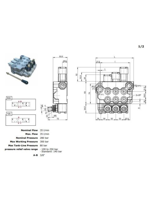 Hidraulikus szelep FM35/5 3/8" 