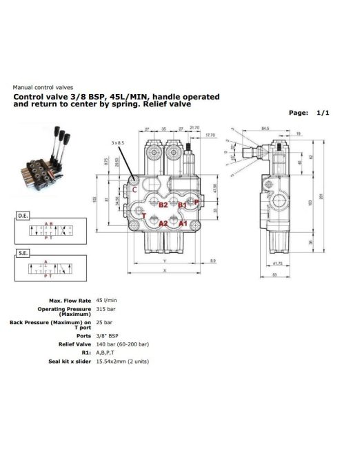 Hidraulikus szelep YFM35/5 3/8"